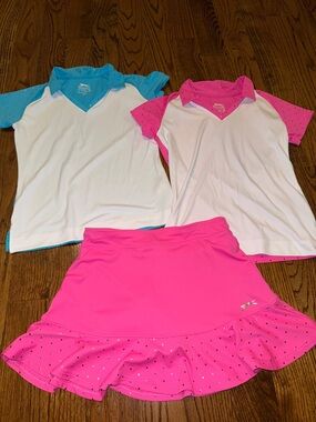 Slazenger girls golf or tennis outfits size medium NWOT PINK, aqua and white